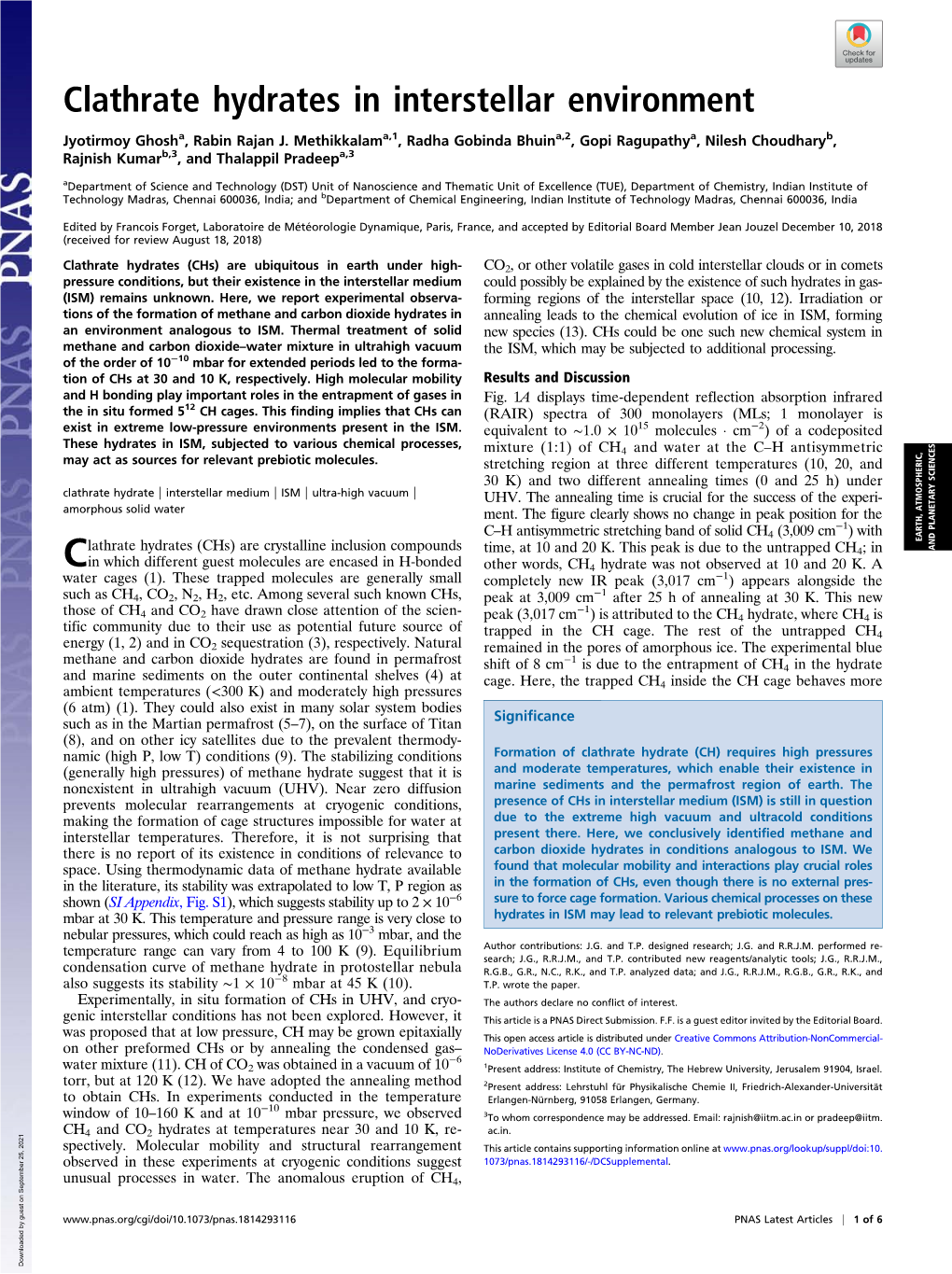 Clathrate Hydrates in Interstellar Environment