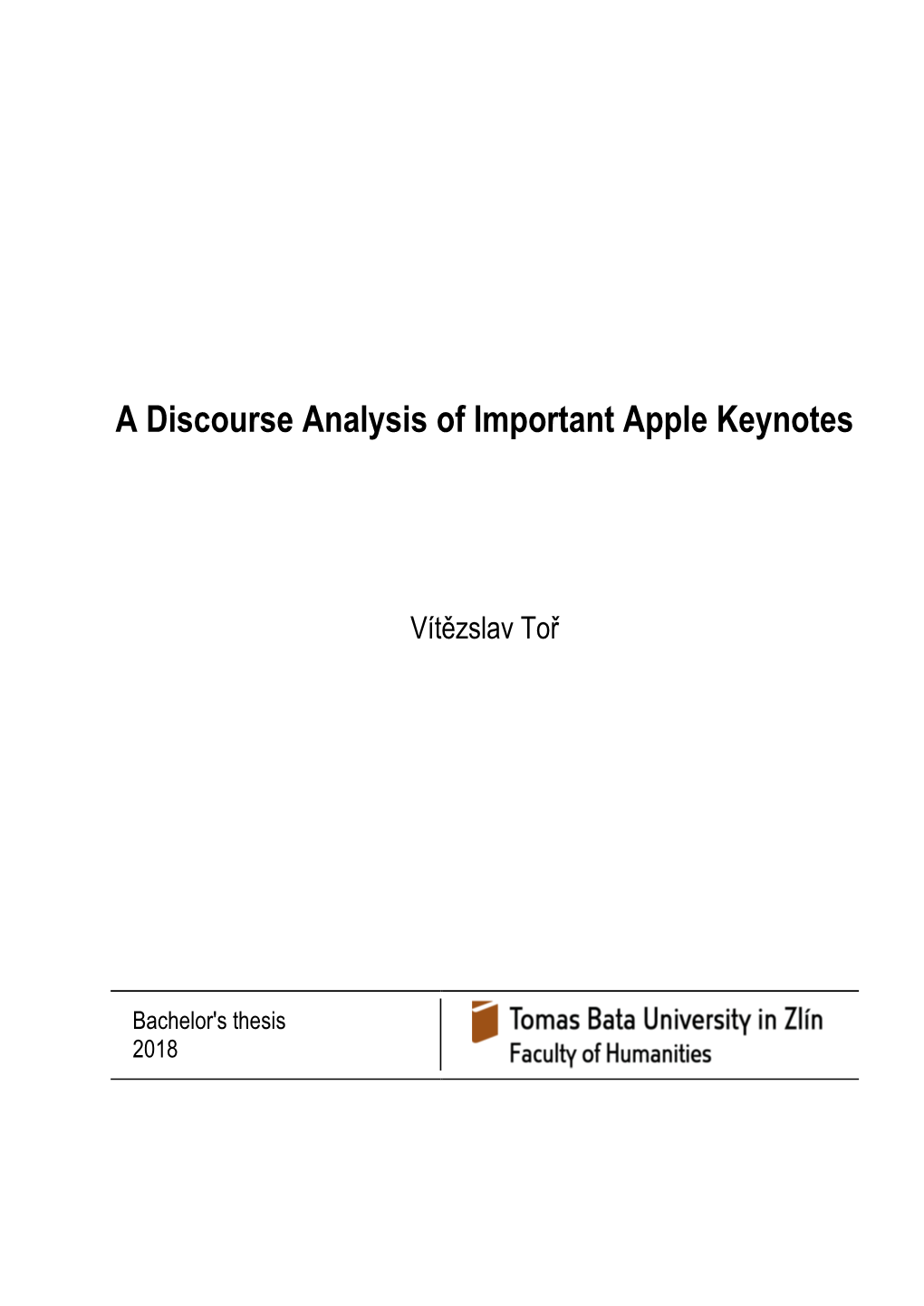 A Discourse Analysis of Important Apple Keynotes