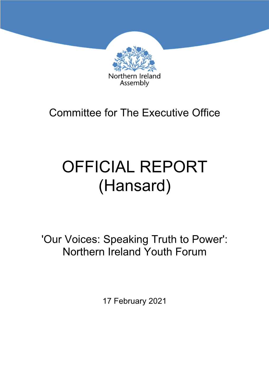 OFFICIAL REPORT (Hansard)