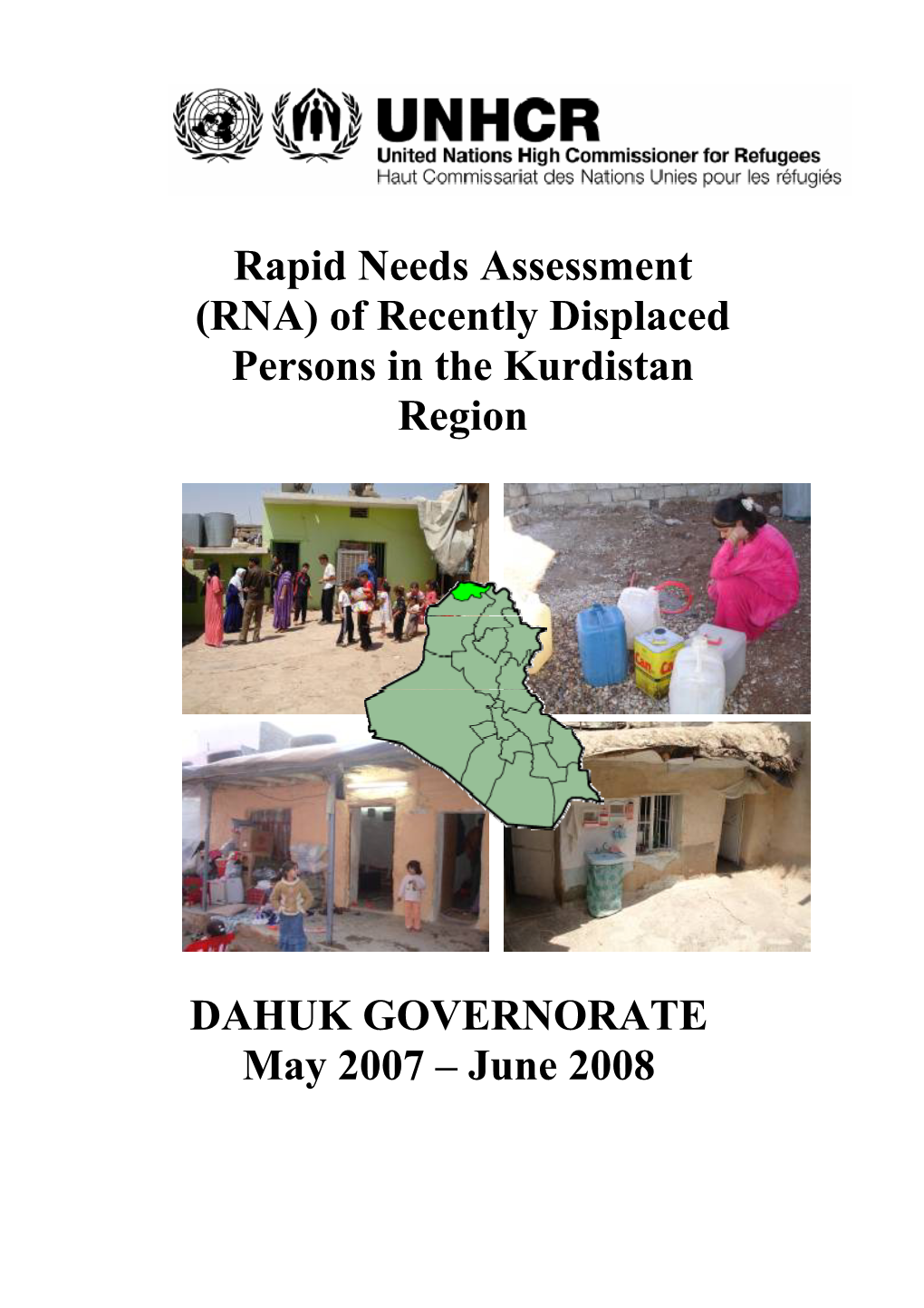 (RNA) of Recently Displaced Persons in the Kurdistan Region DAHUK