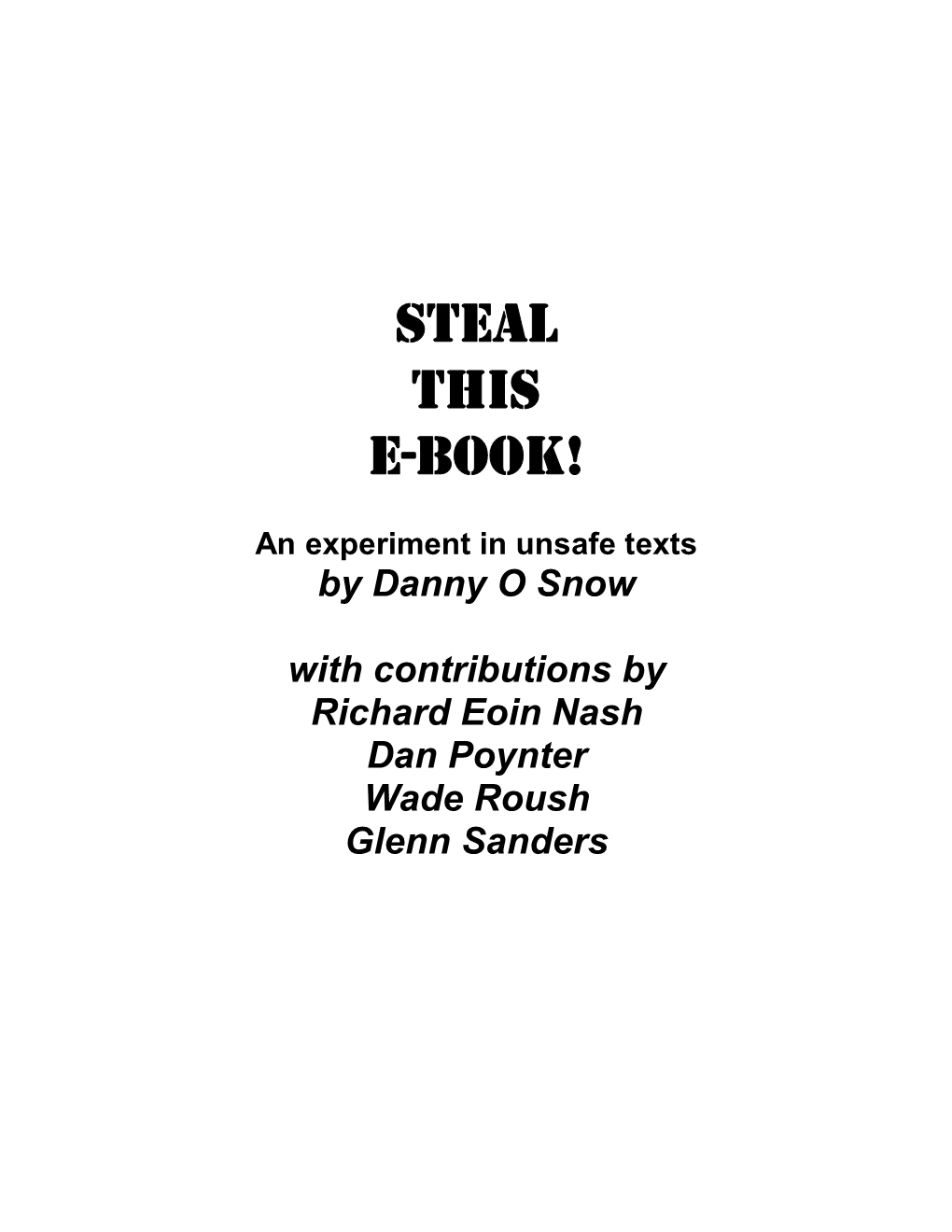 Steal This E-Book!