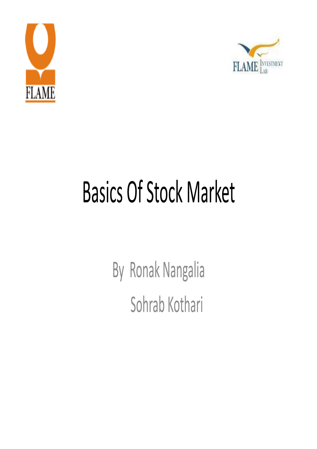 Basics of Stock Market