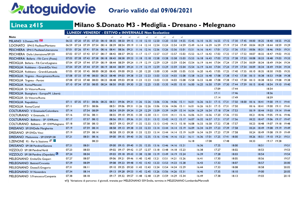 Linea Z415 Milano S.Donato M3