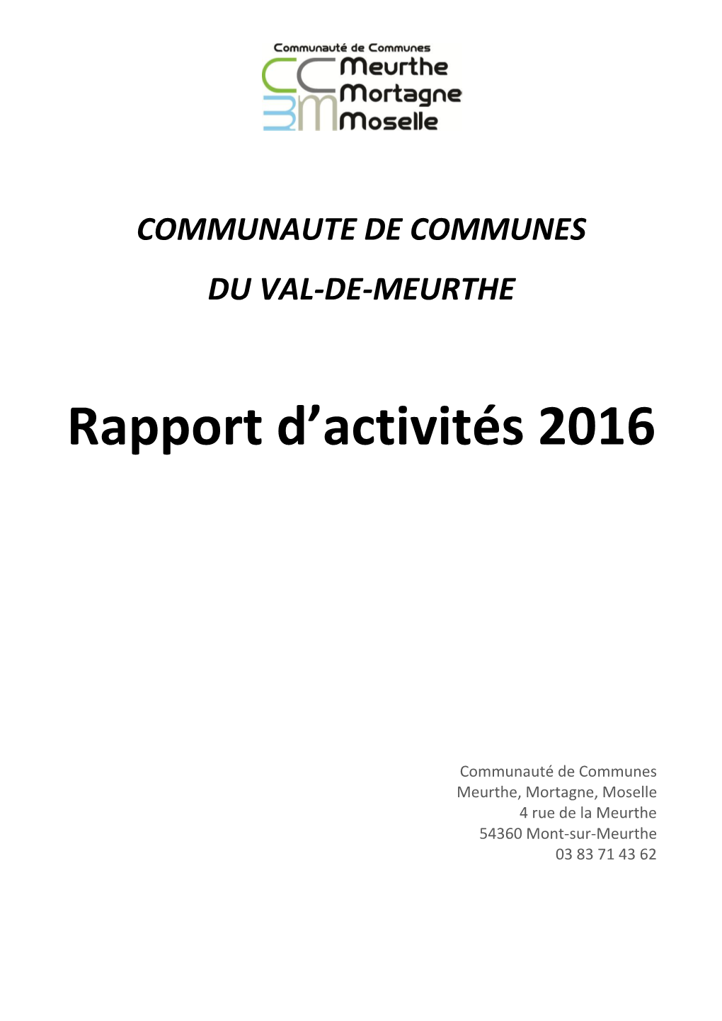 Rapport D'activités 2016