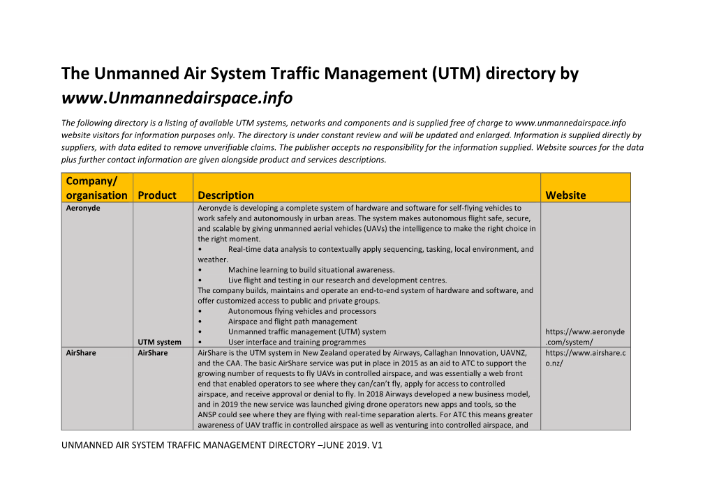 UTM) Directory By