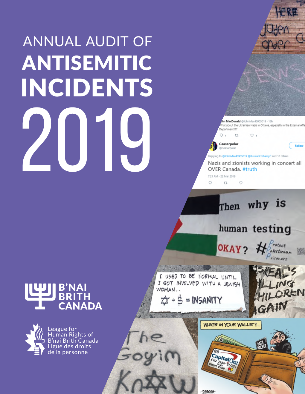 Audit of Antisemitic Incidents 2019 the Audit