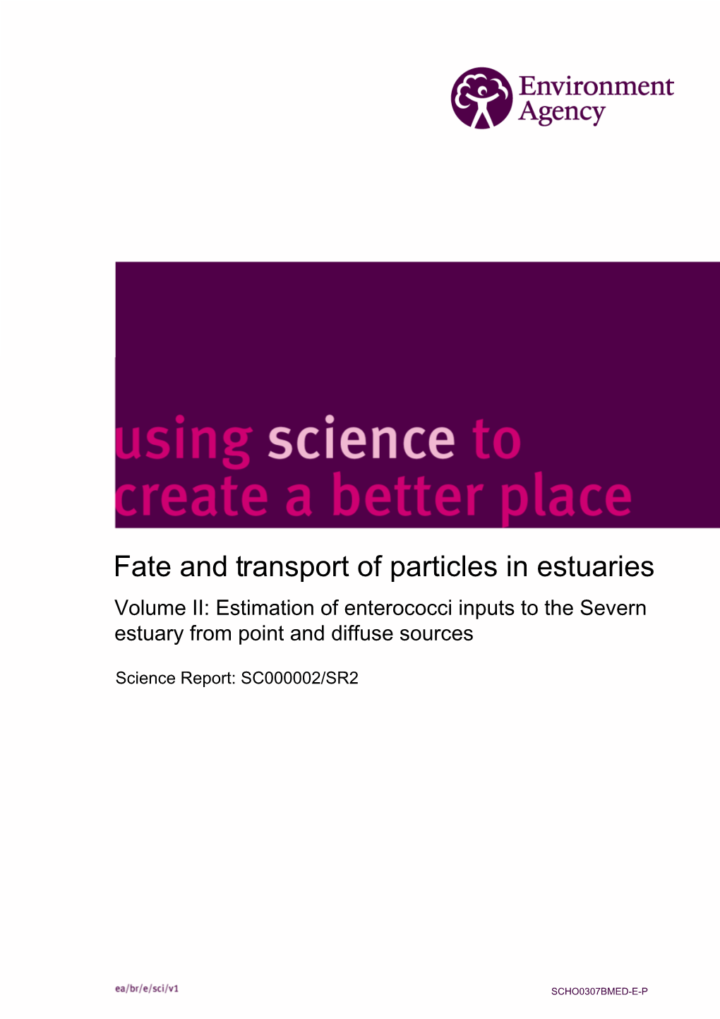 Fate and Transport of Particles in Estuaries Volume II: Estimation of Enterococci Inputs to the Severn Estuary from Point and Diffuse Sources