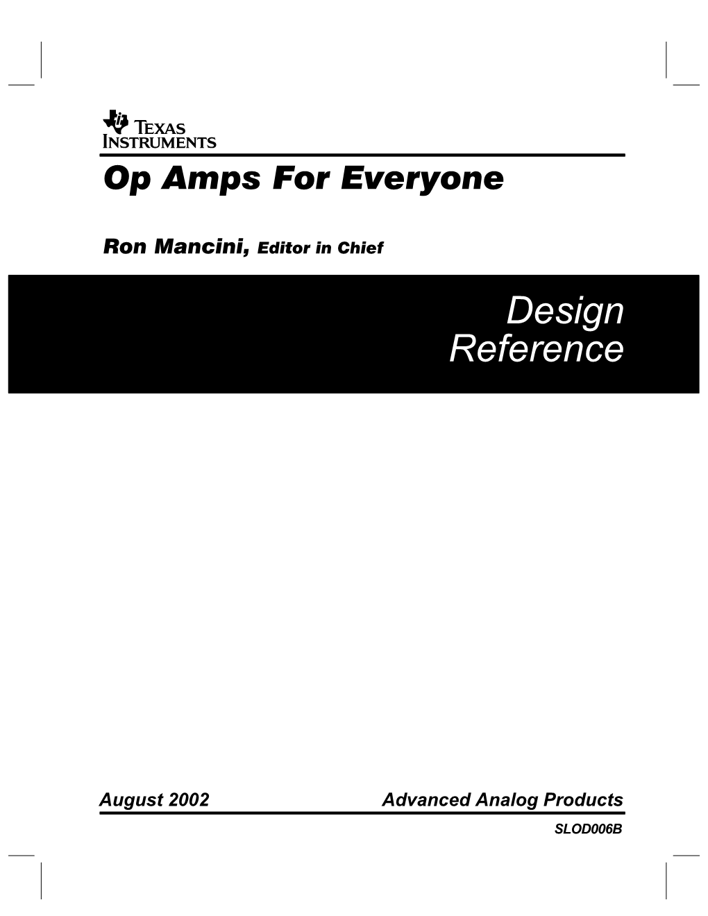 Op Amps for Everyone