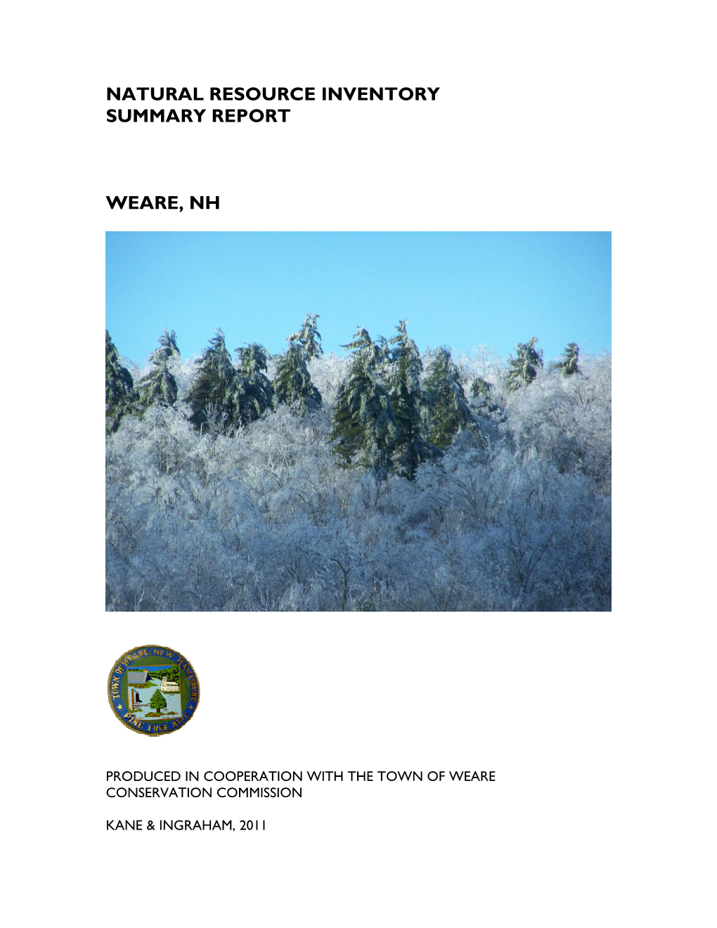 Natural Resource Inventory Summary Report Weare, Nh