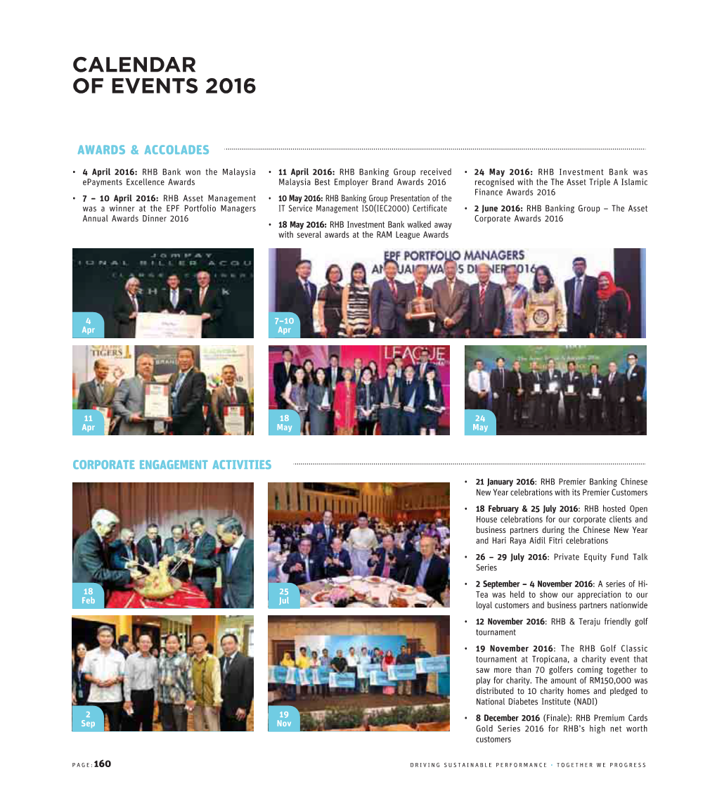Calendar of Events 2016