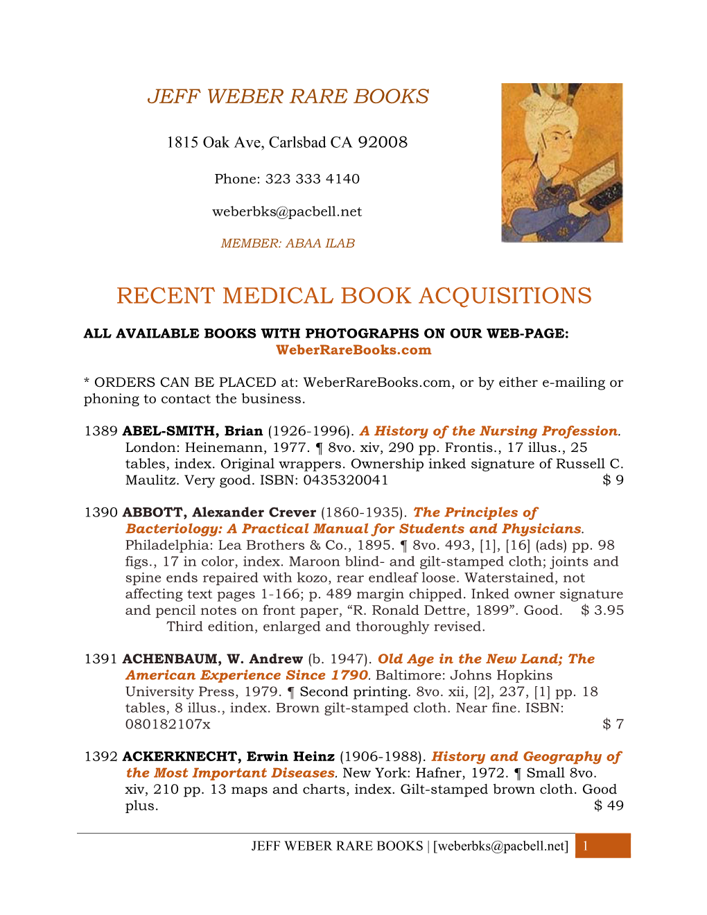 Recent Medical Book Acquisitions: Pathology
