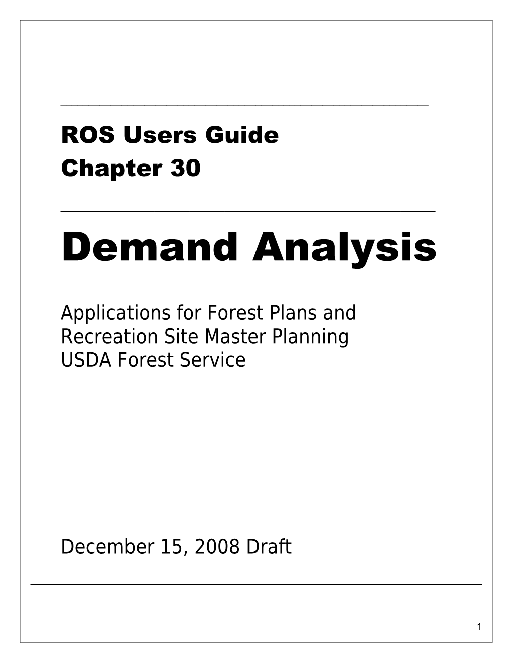 Applications for Forest Plans And