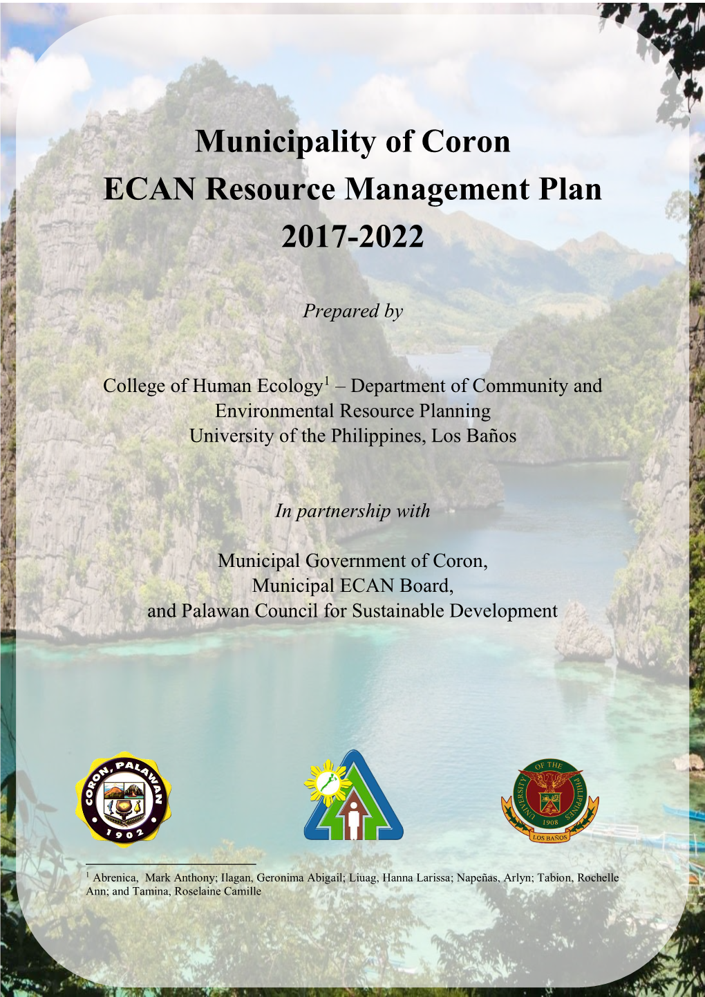 Municipality of Coron ECAN Resource Management Plan 2017-2022