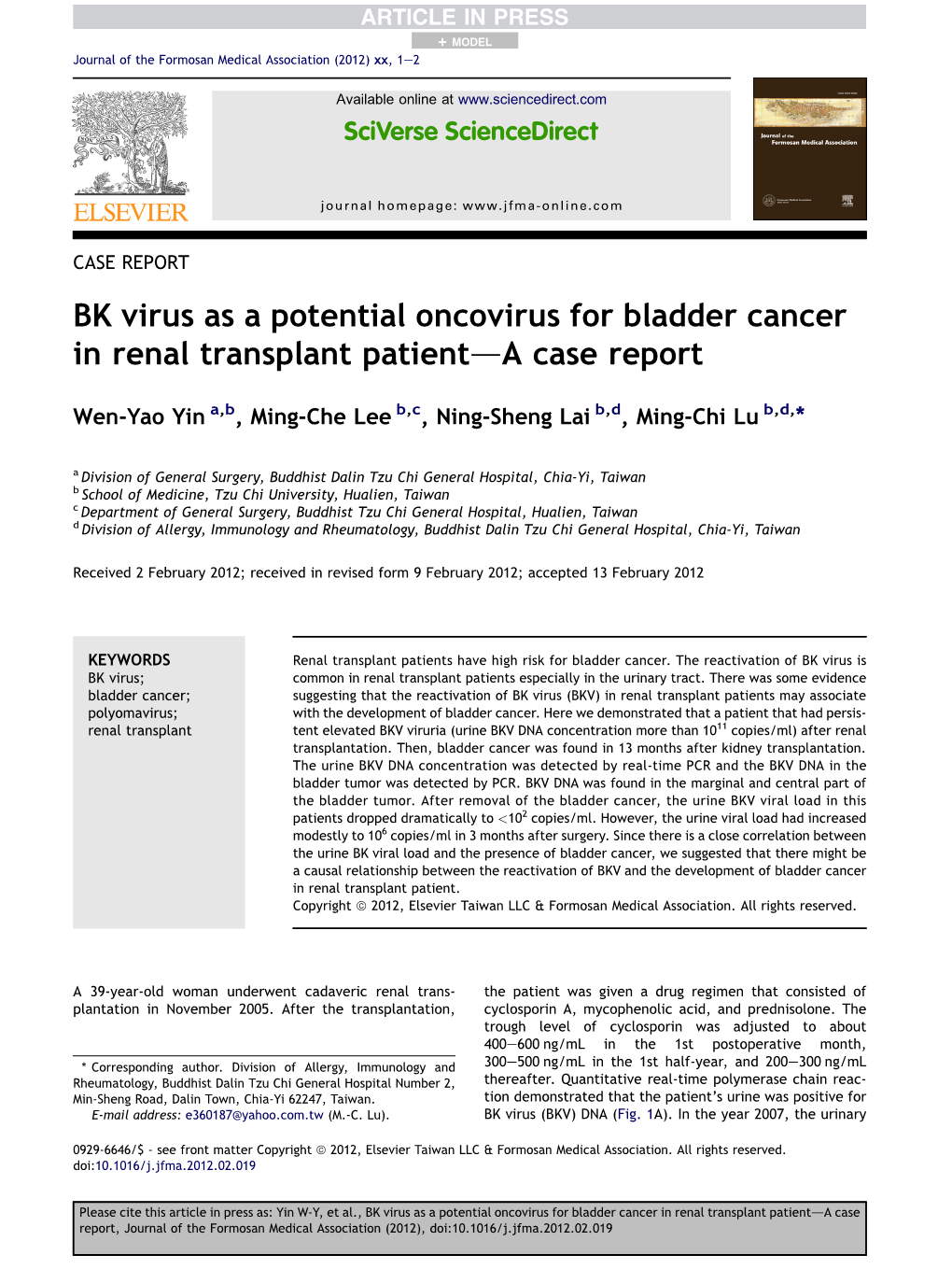 BK Virus As a Potential Oncovirus for Bladder Cancer in Renal Transplant Patient-A Case Report