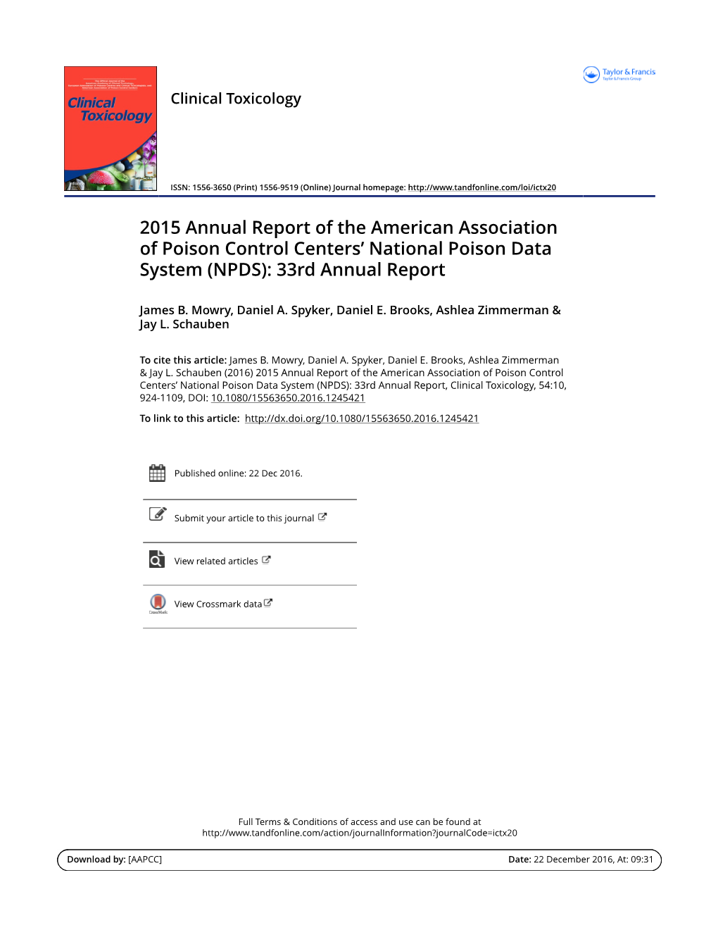 (NPDS): 33Rd Annual Report