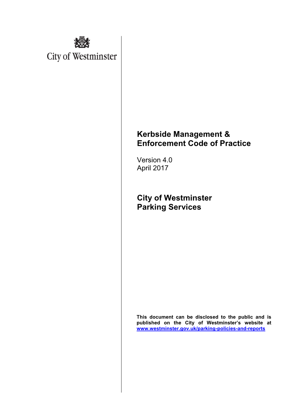 Kerbside Management and Enforcement Code of Practice