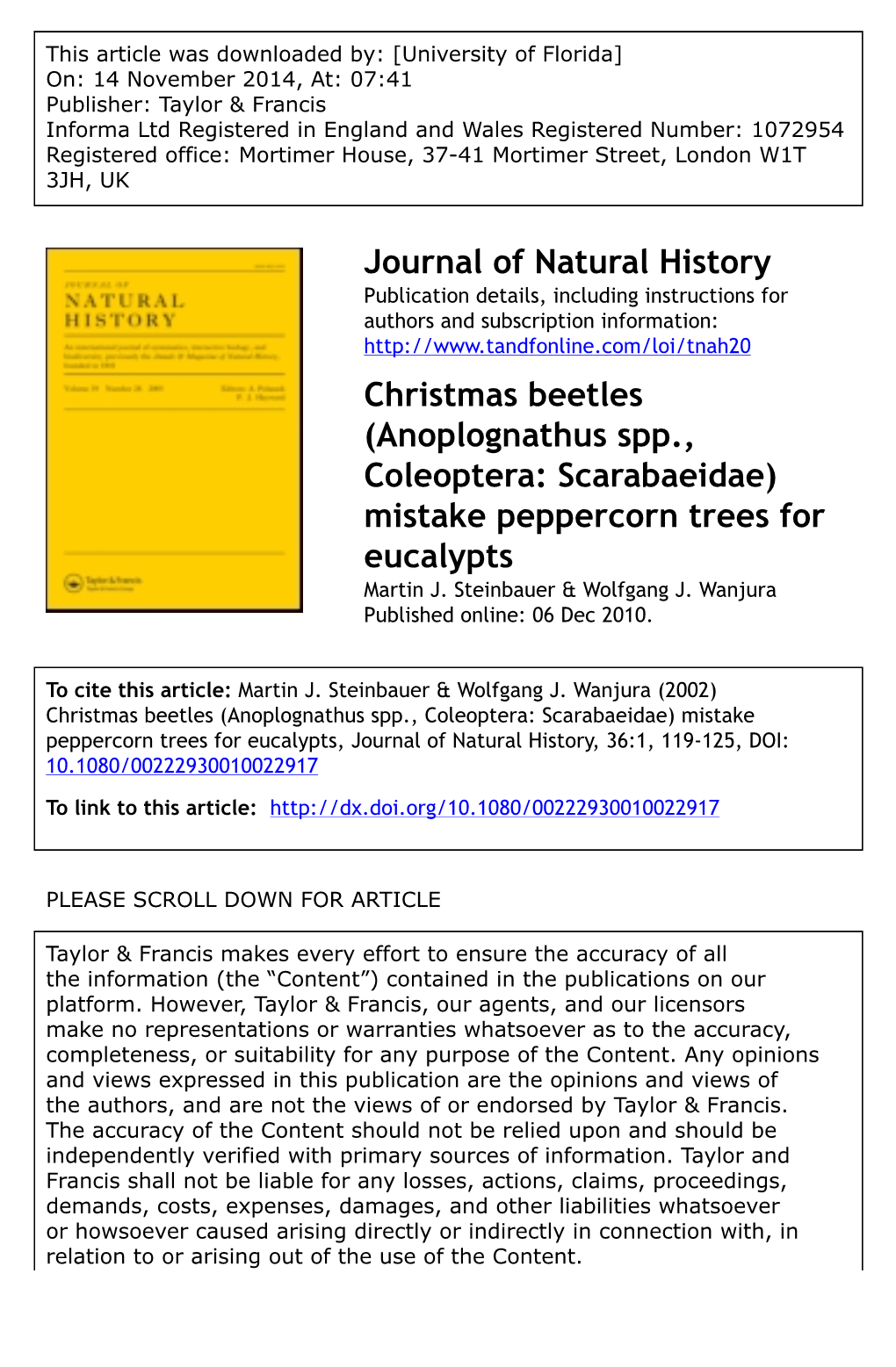 Christmas Beetles (Anoplognathus Spp. , Coleoptera: Scarabaeidae)