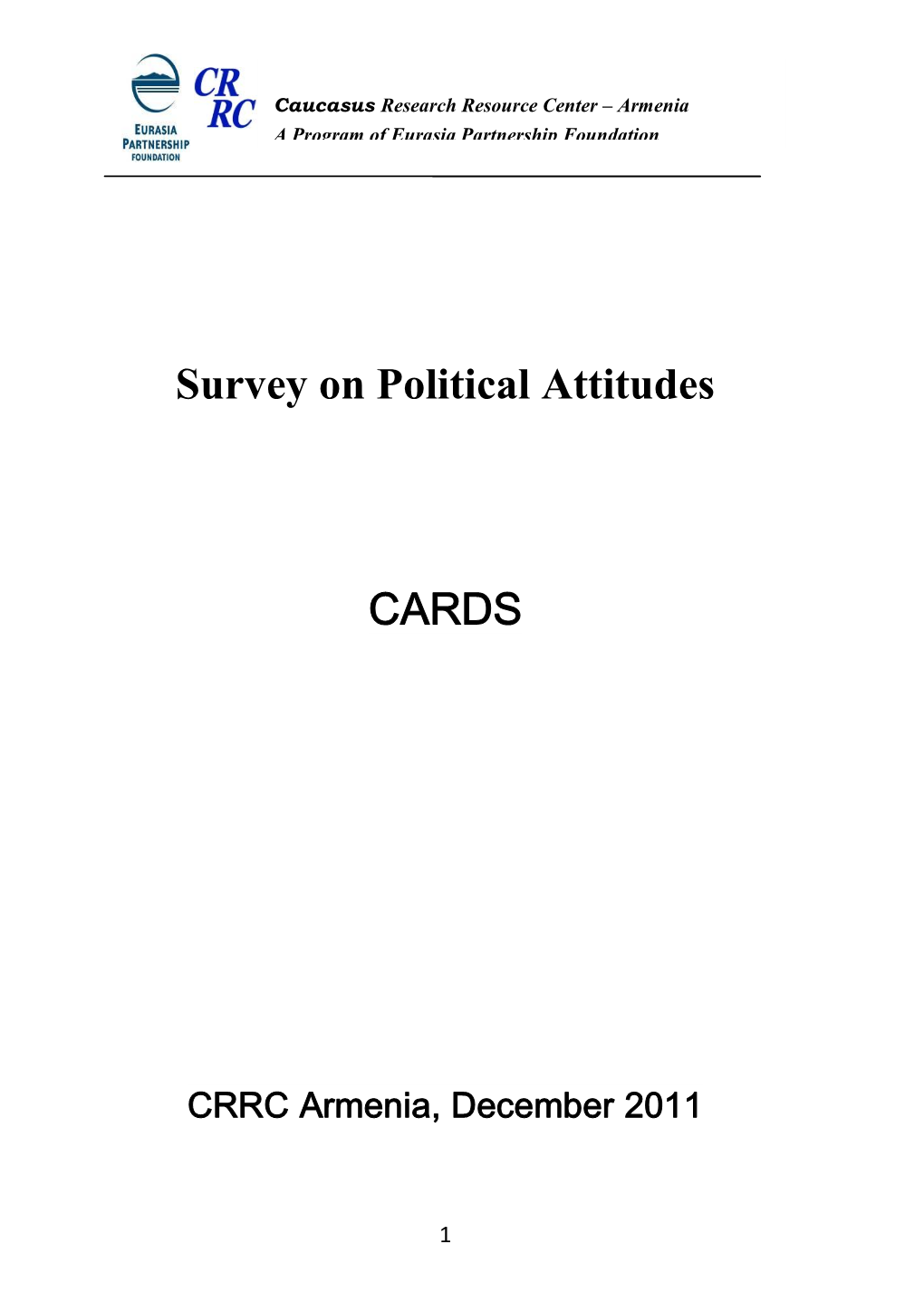 Survey on Political Attitudes CARDS