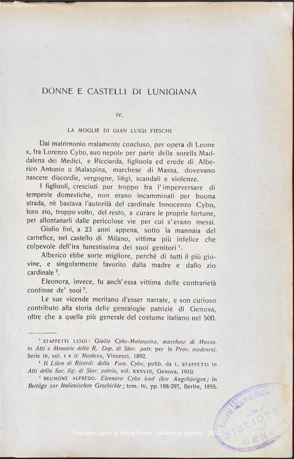 Donne E Castelli Di Lunigiana