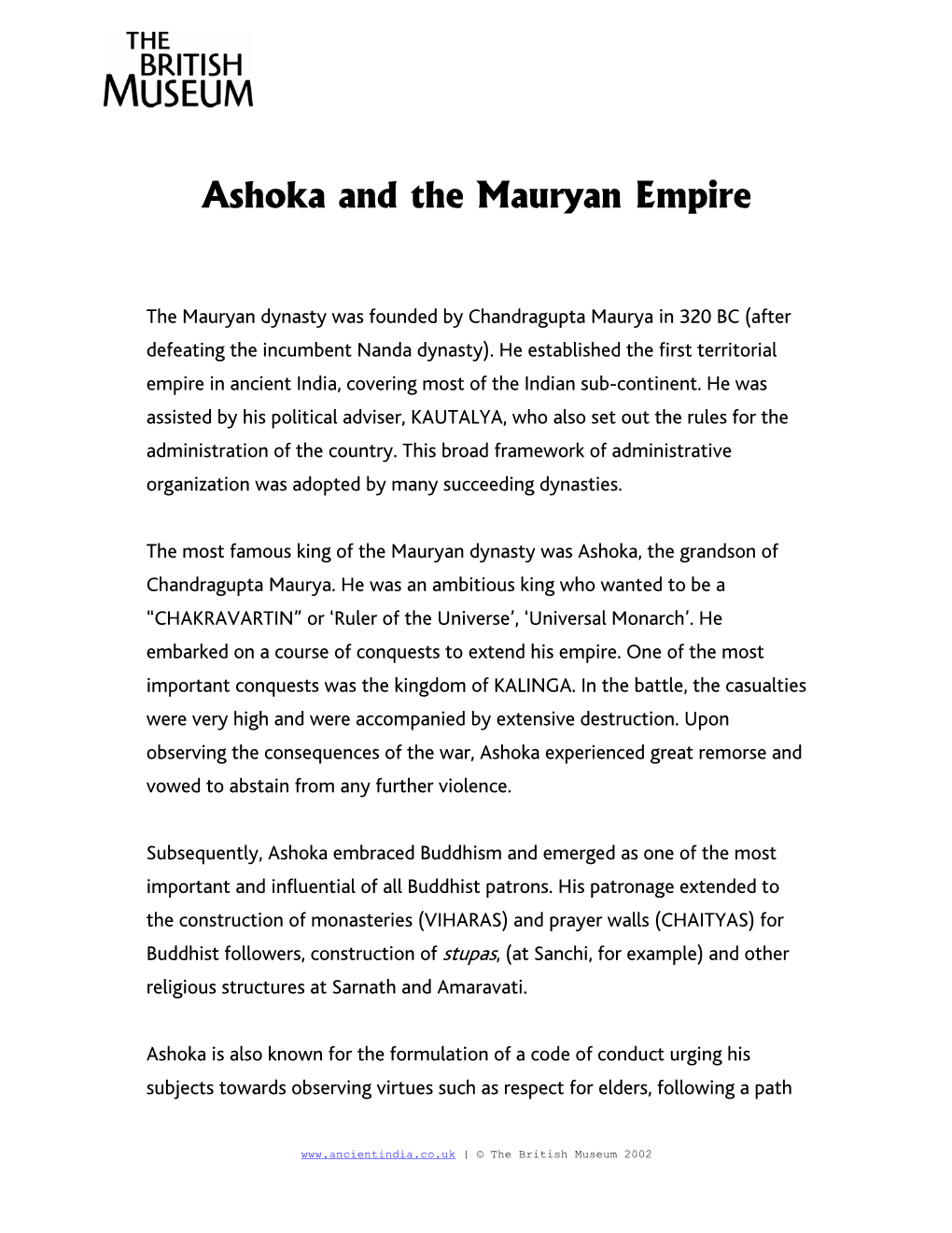 Ashoka and the Mauryan Empire