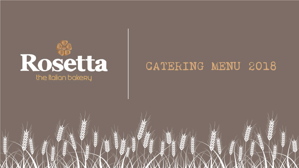 Catering Menu 2018