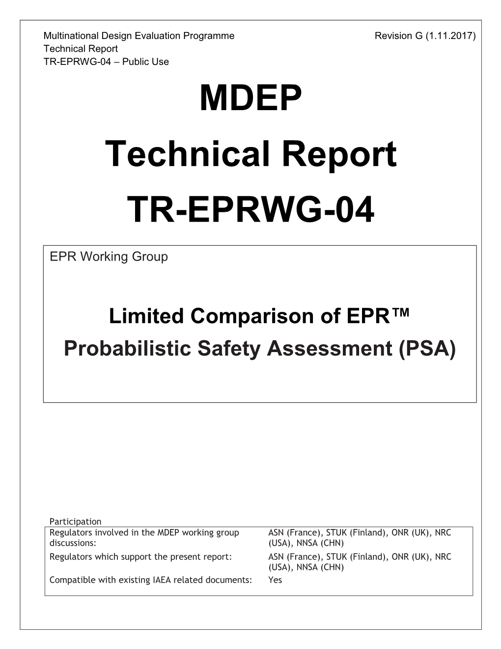 TR-EPRWG-04 Limited Comparison of EPR