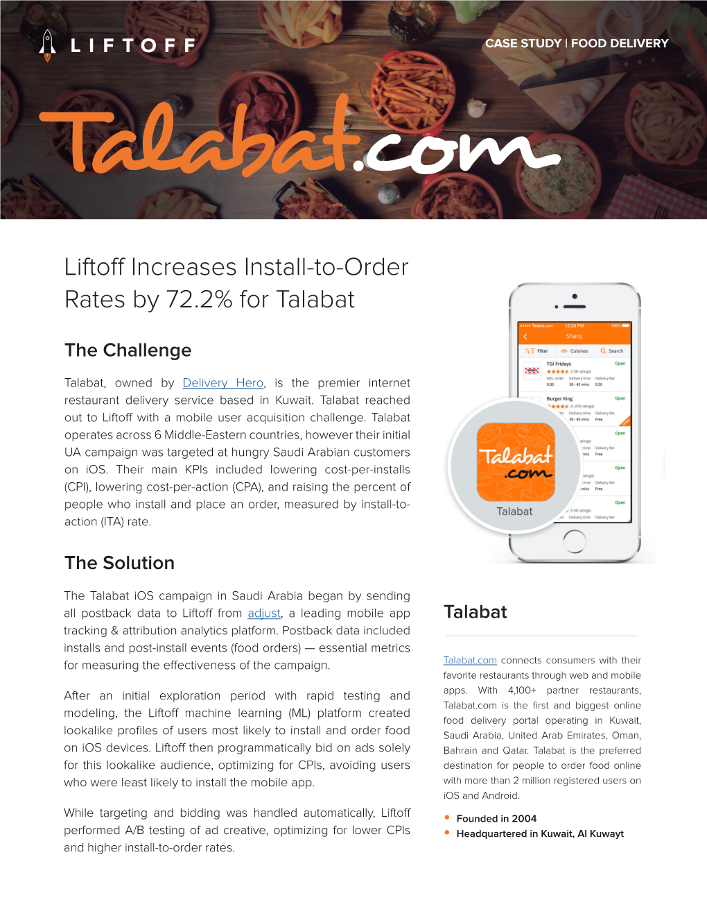 Liftoff Increases Install-To-Order Rates by 72.2% for Talabat