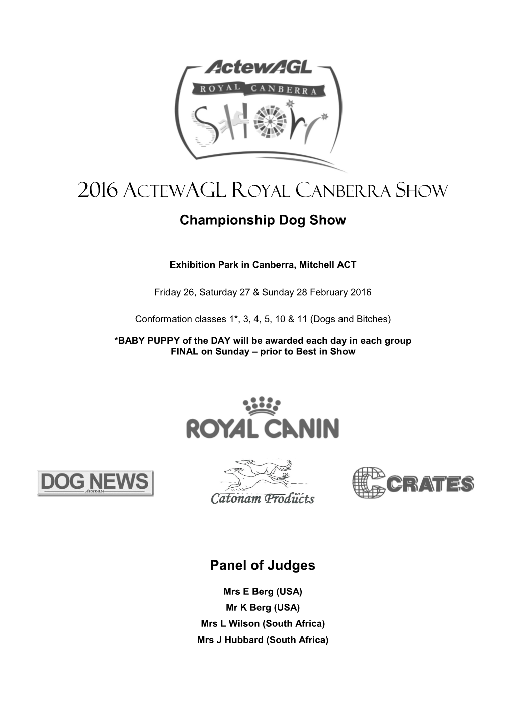 2016 Actewagl Royal Canberra Show