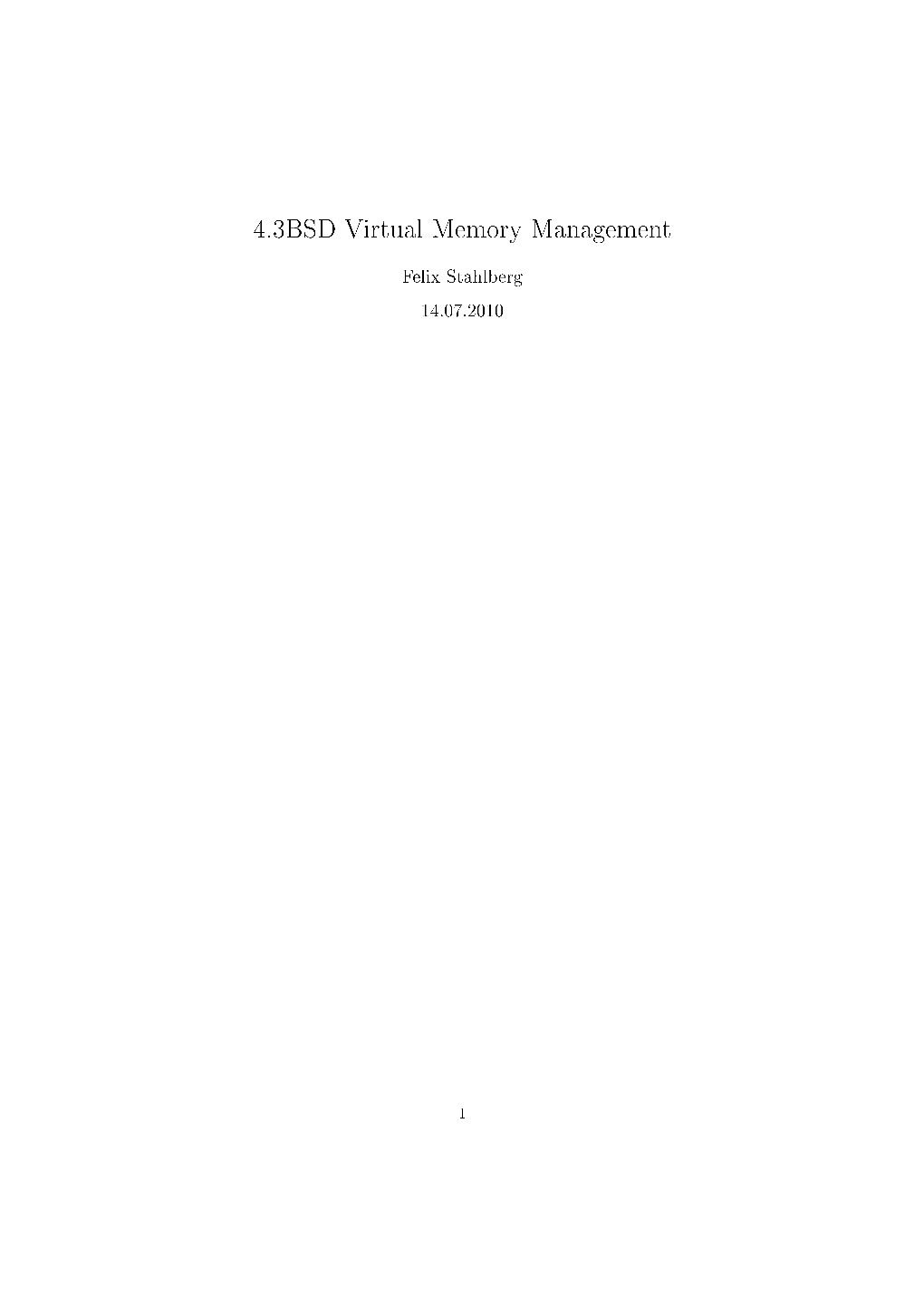 4.3BSD Virtual Memory Management