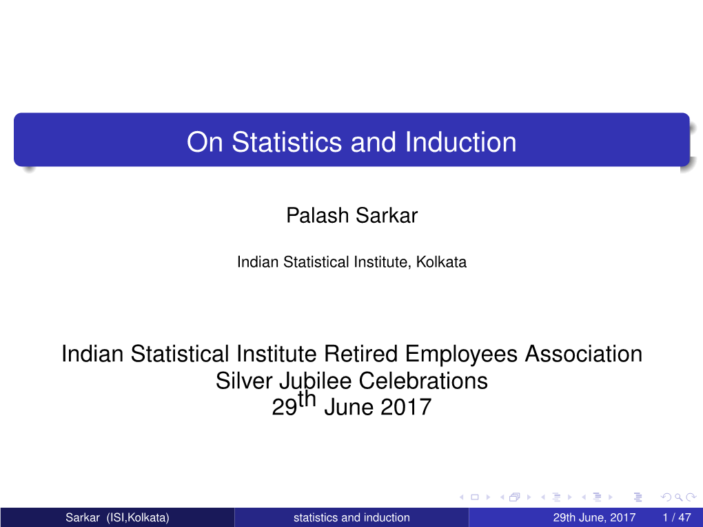 On Statistics and Induction