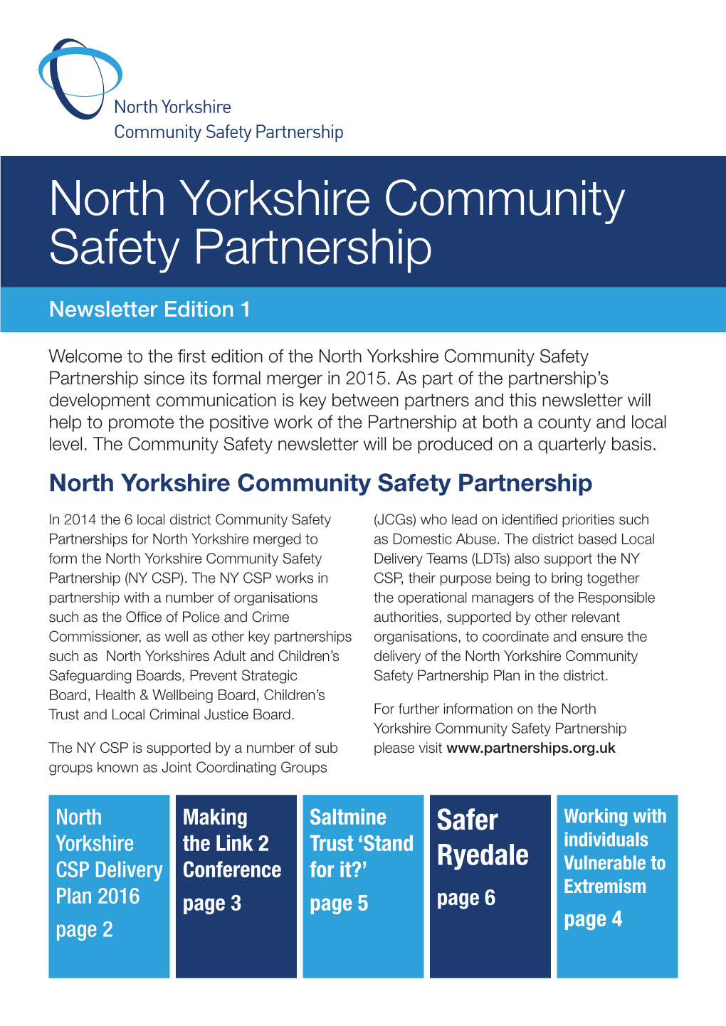 North Yorkshire Community Safety Partnership Newsletter