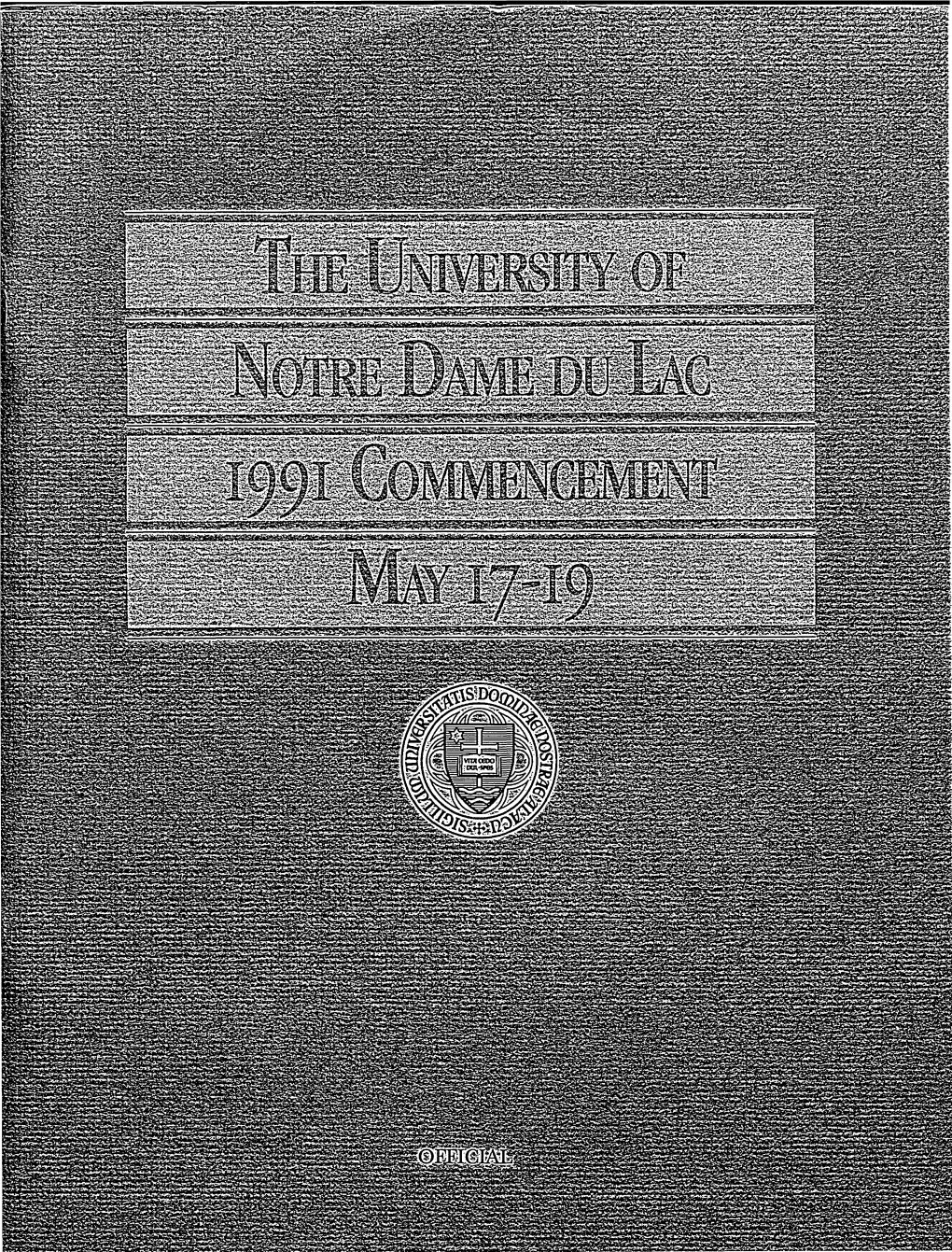 1991-05-19 University of Notre Dame Commencement Program