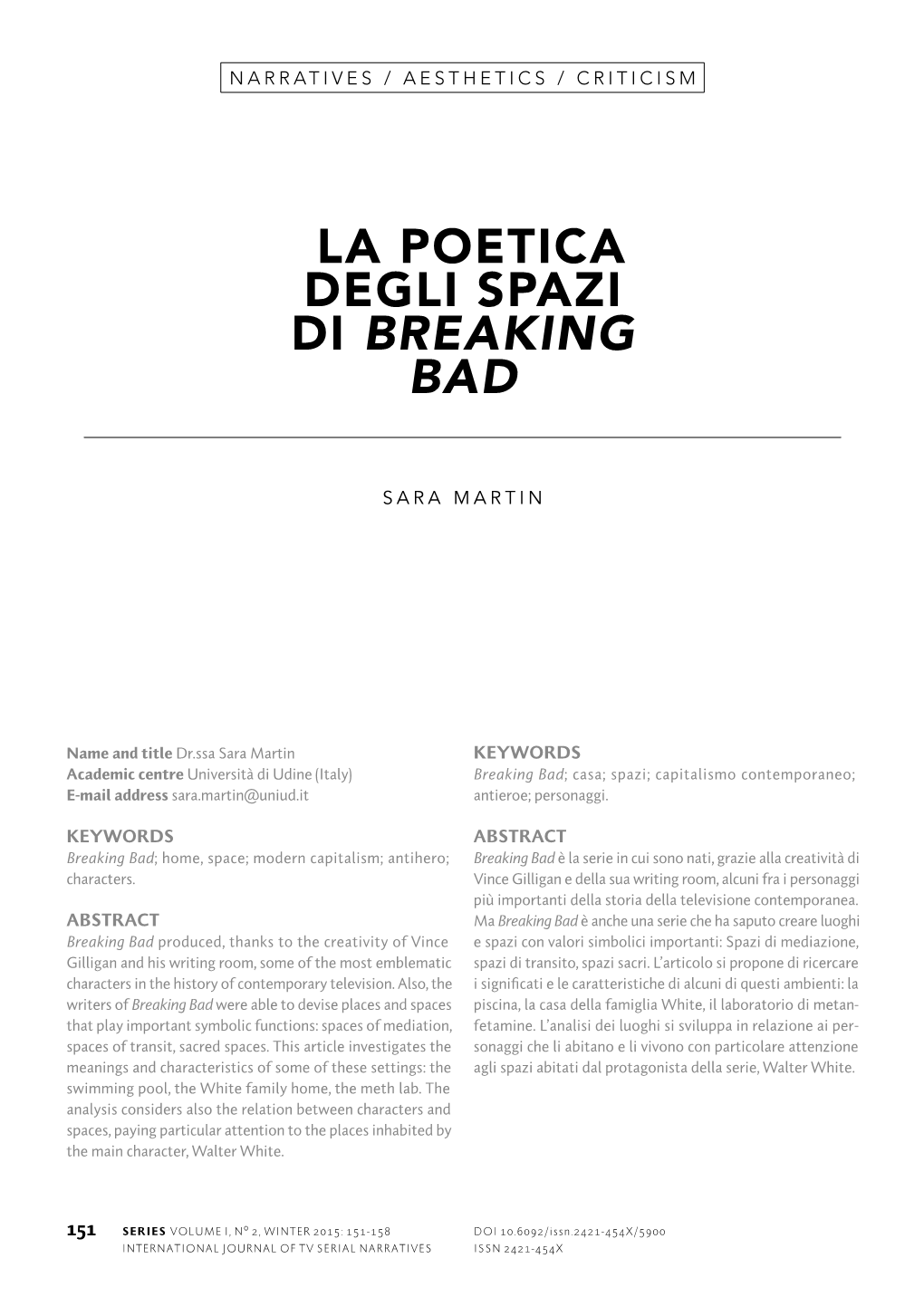 La Poetica Degli Spazi Di Breaking Bad