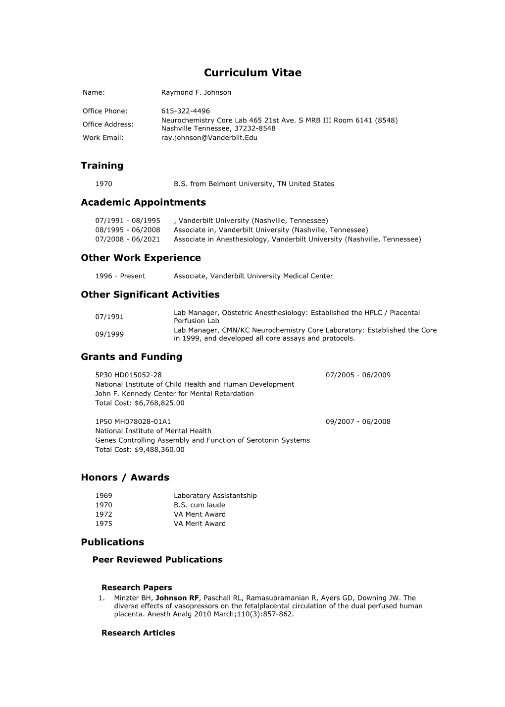 Curriculum Vitae