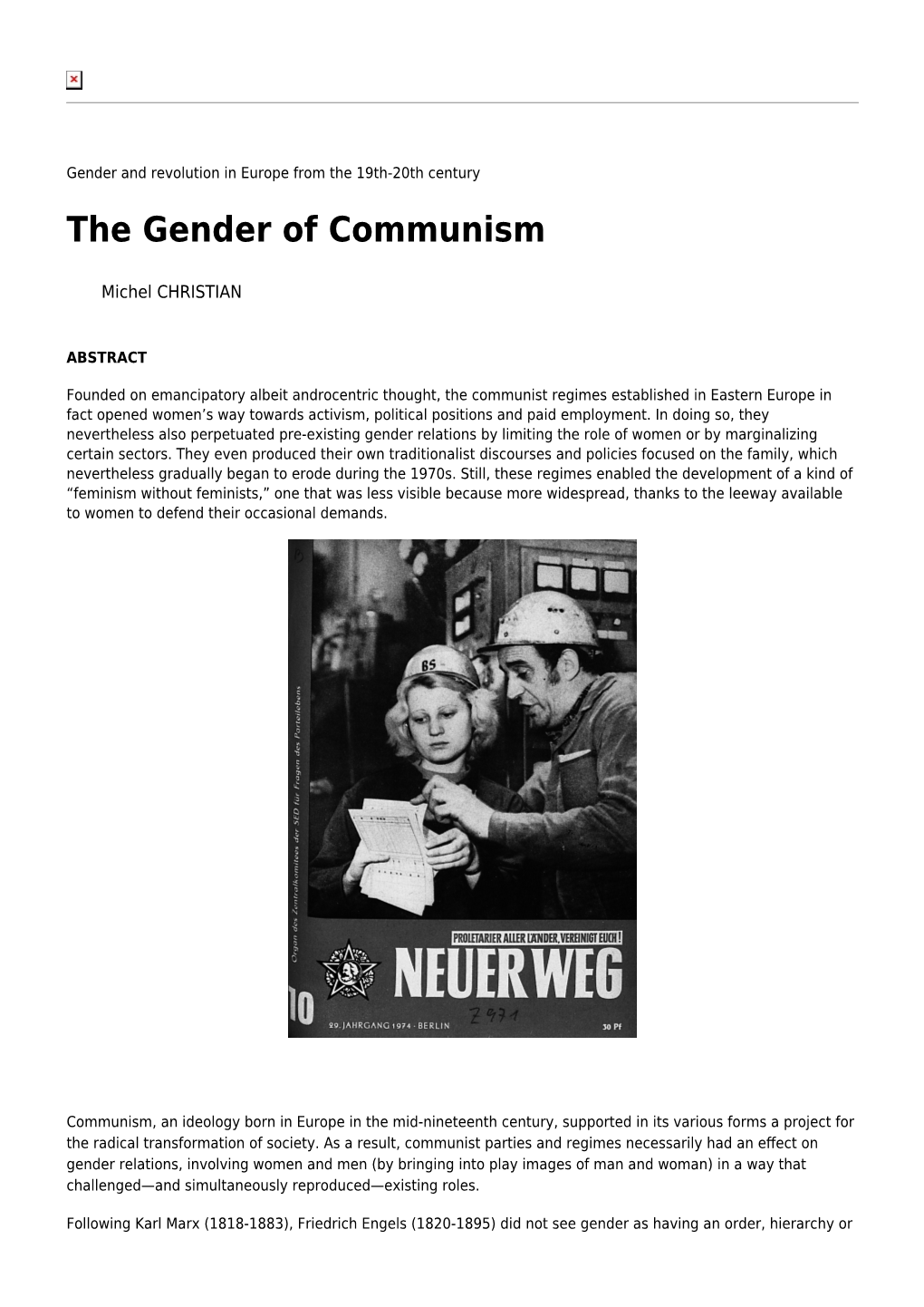 The Gender of Communism