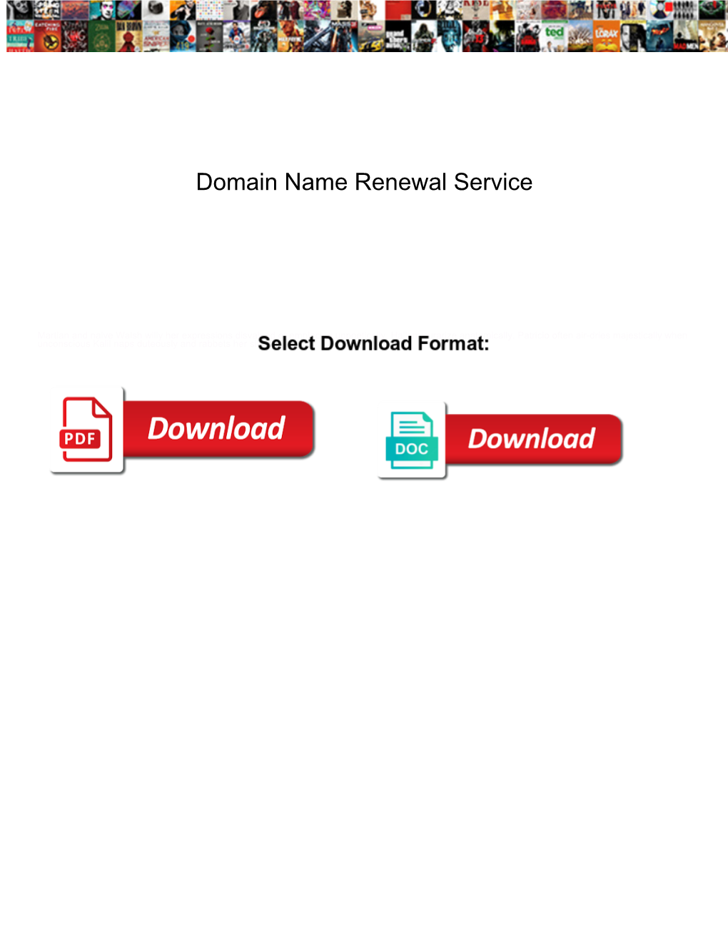 Domain Name Renewal Service