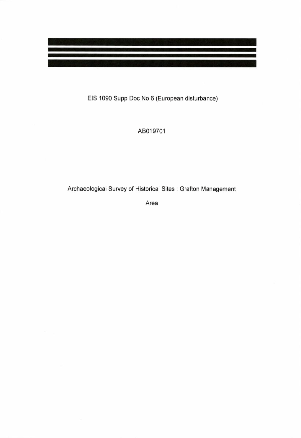 ABO1 9701 Archaeological Survey of Historical Sites: Grafton