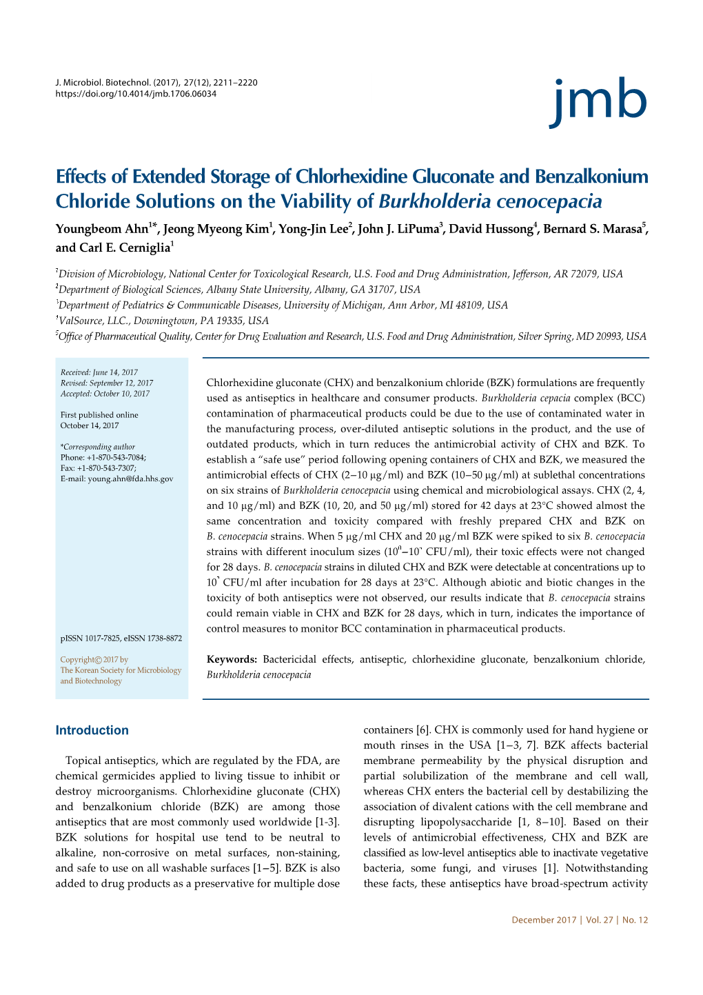 Effects of Extended Storage of Chlorhexidine Gluconate And
