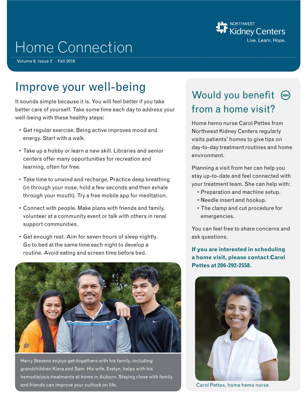 Home Connection Volume 9, Issue 2 · Fall 2018