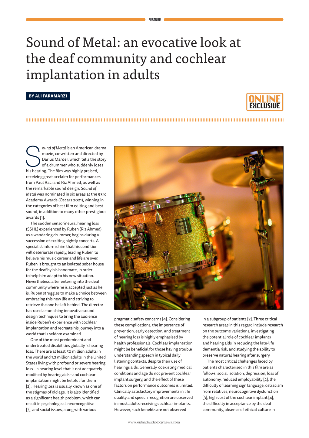 Sound of Metal: an Evocative Look at the Deaf Community and Cochlear Implantation in Adults