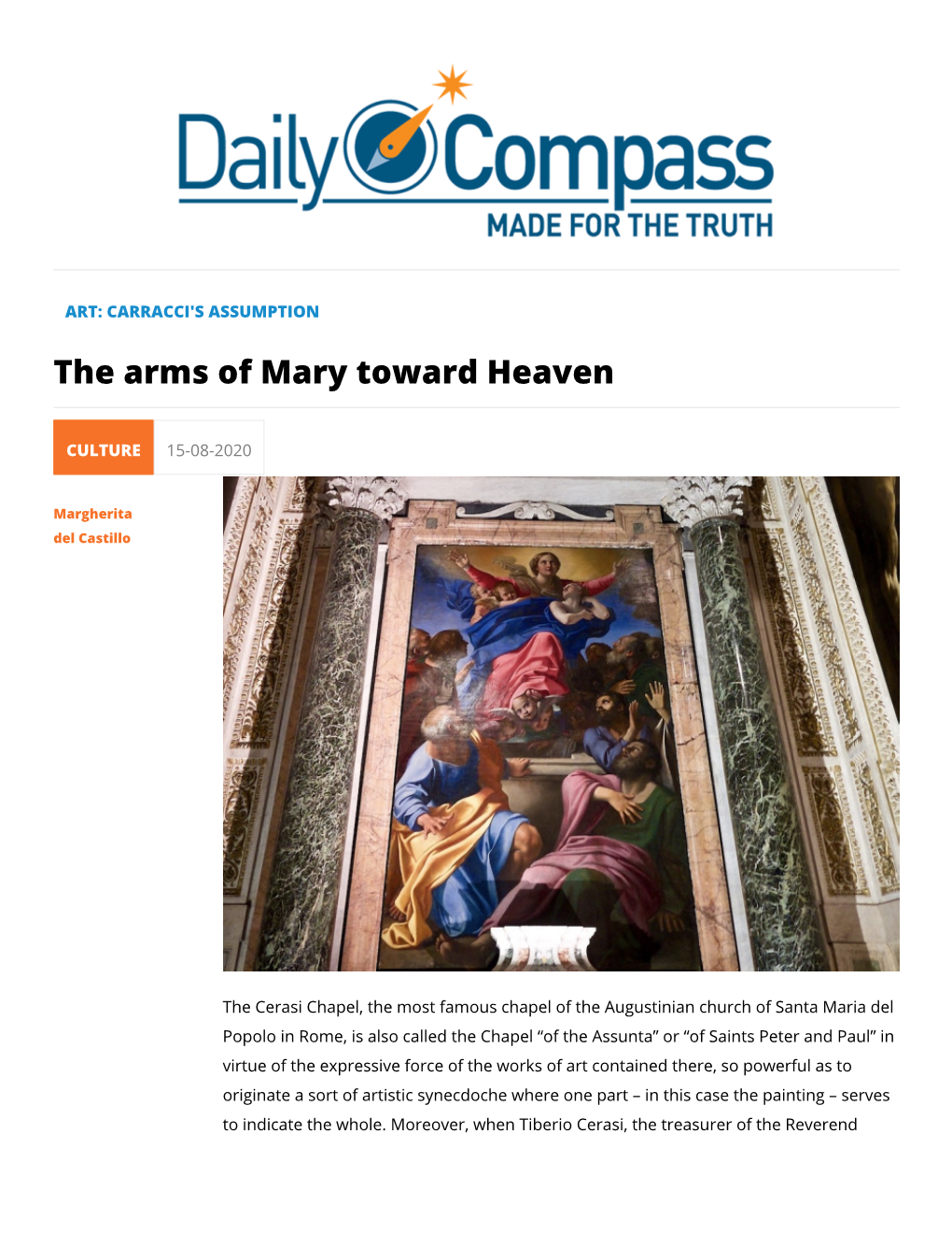 The Arms of Mary Toward Heaven