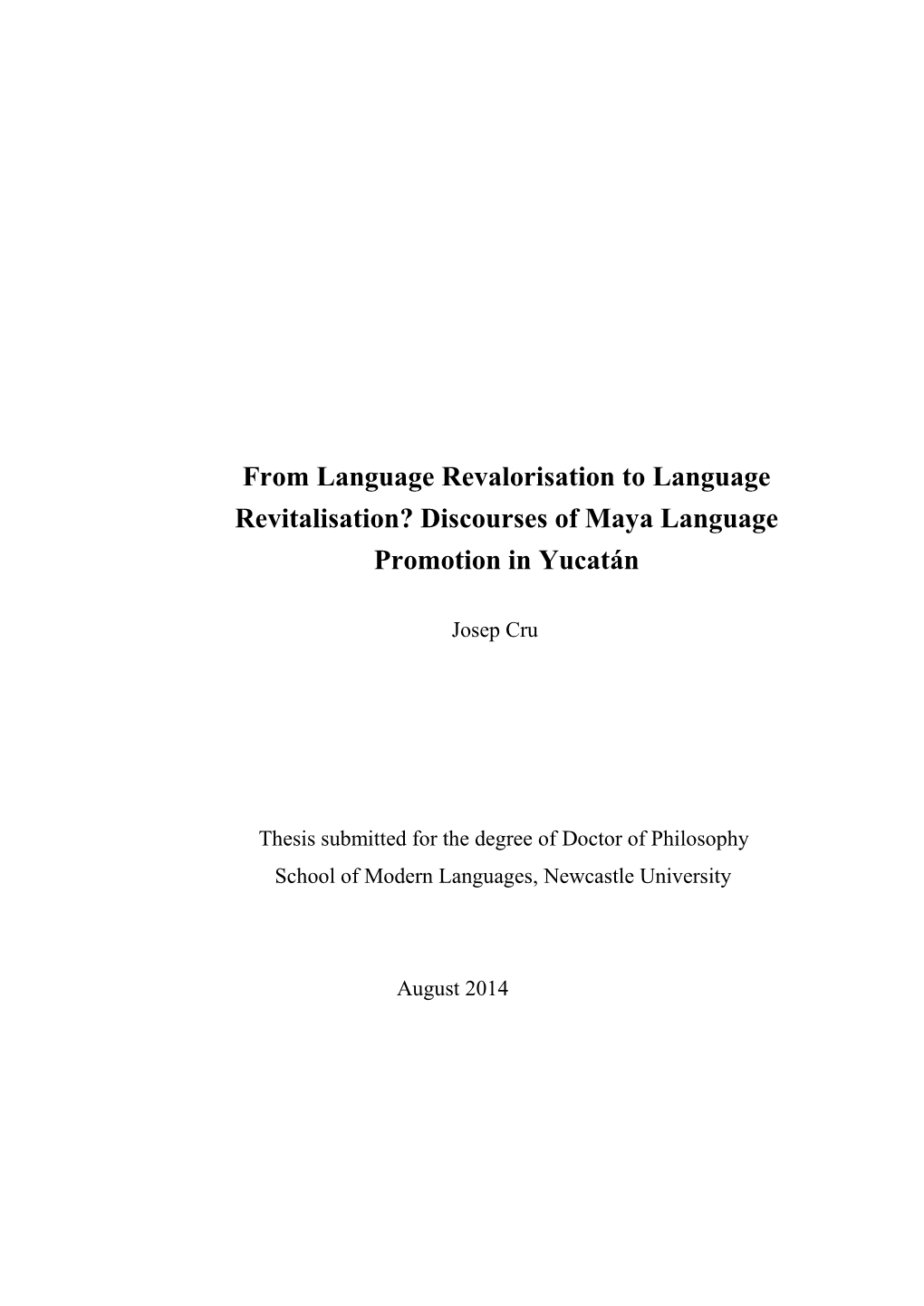 Discourses of Maya Language Promotion in Yucatán