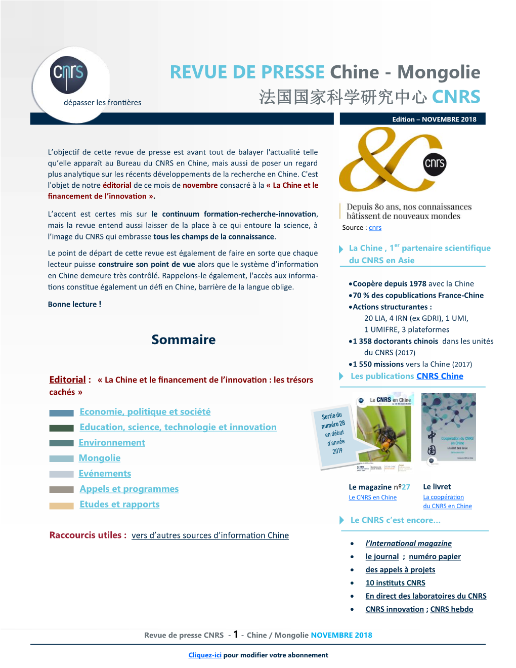 REVUE DE PRESSE Chine - Mongolie