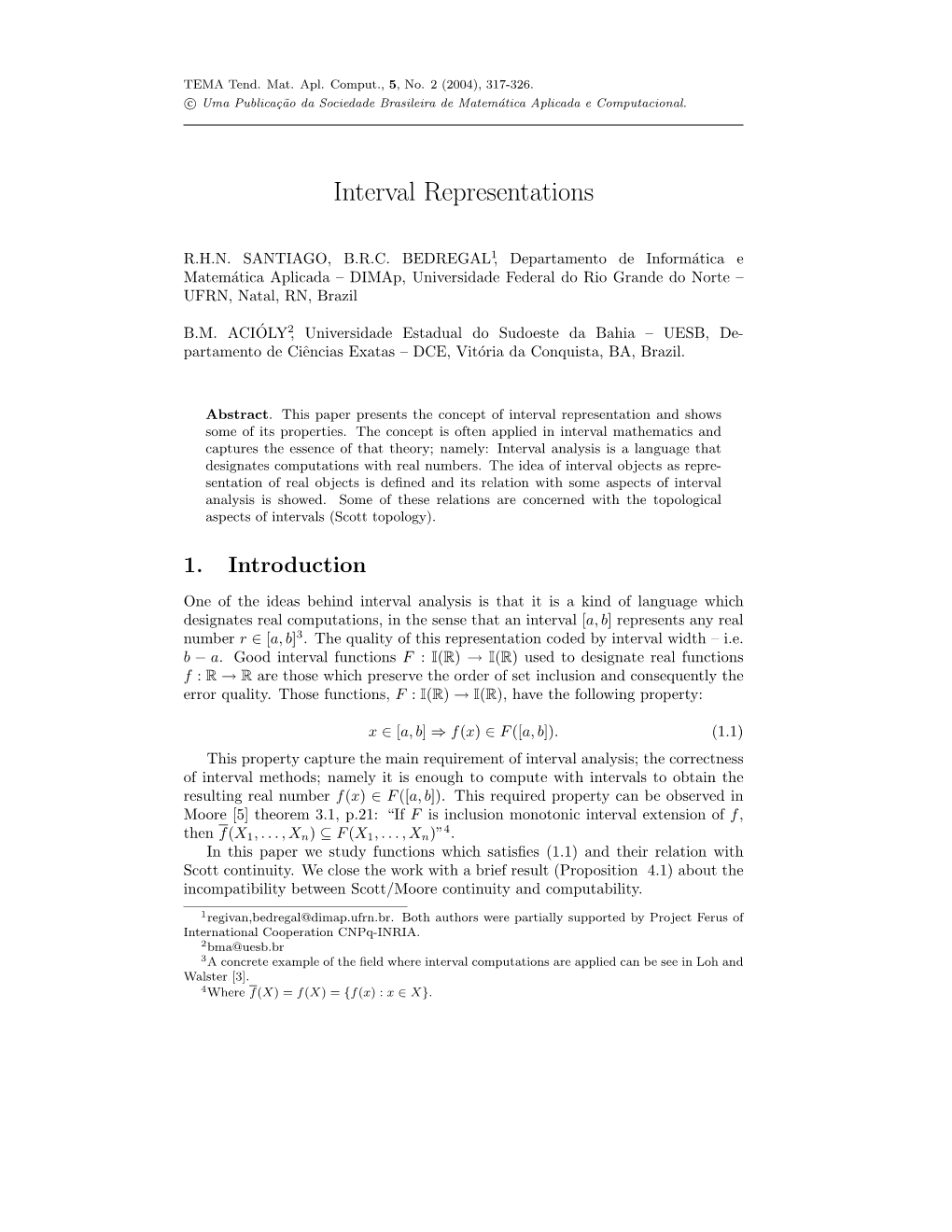 Interval Representations