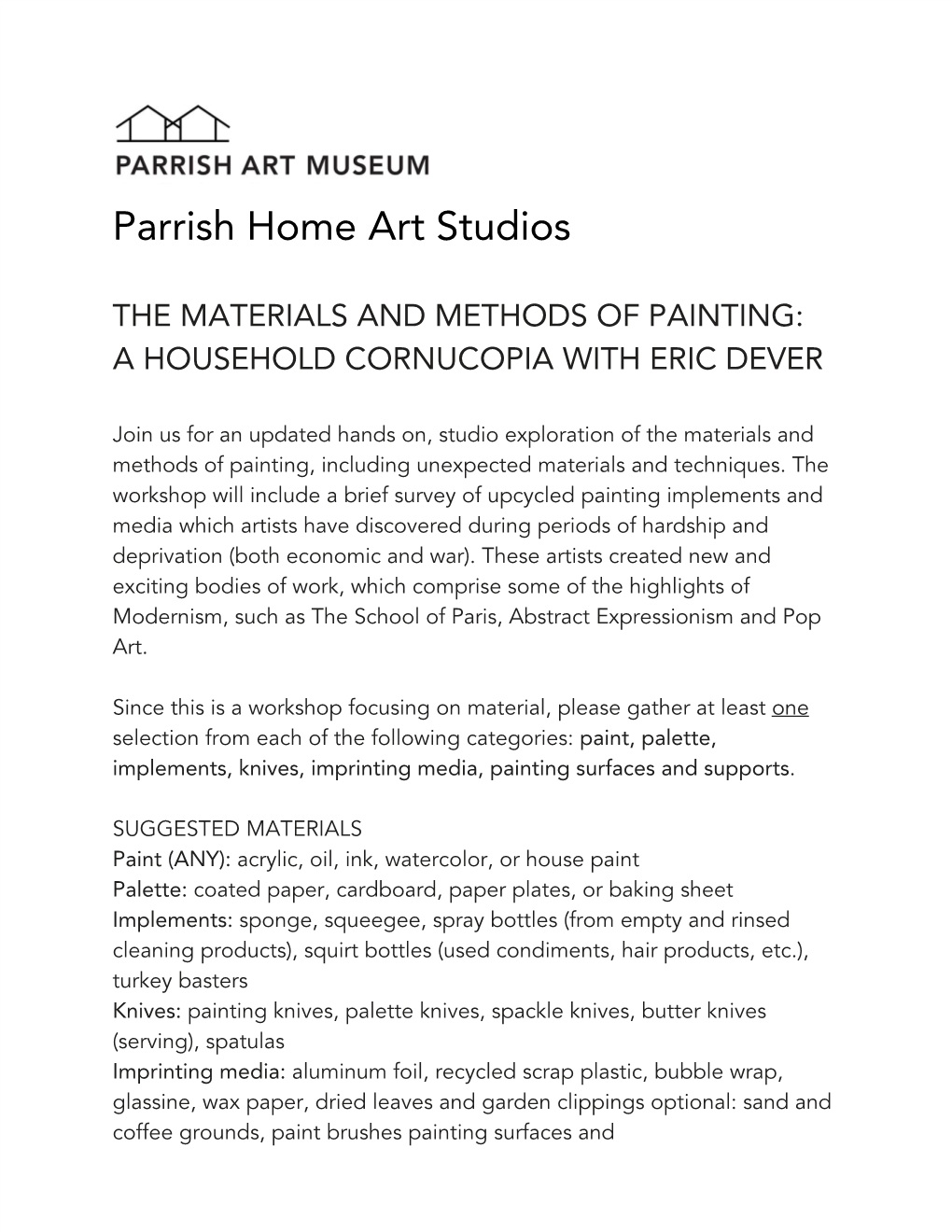 Parrish Home Art Studios