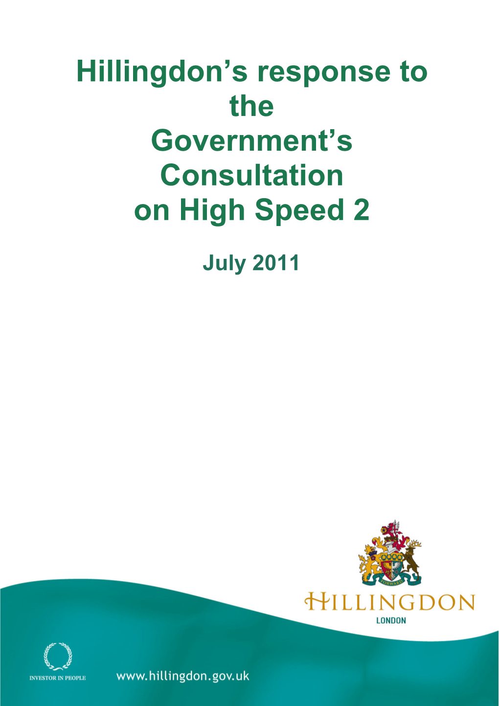 Hillingdon's Response to the Government's Consultation on High Speed 2