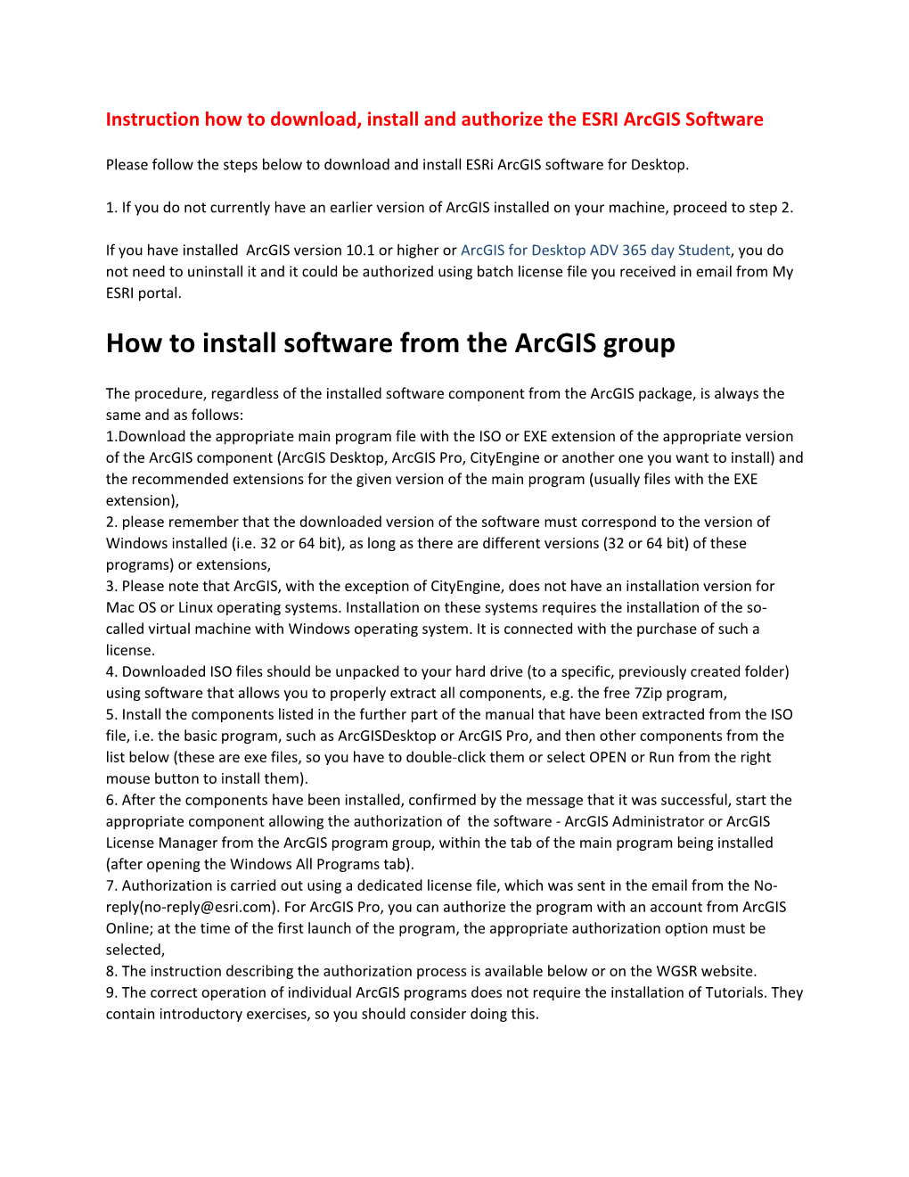 How to Install Software from the Arcgis Group