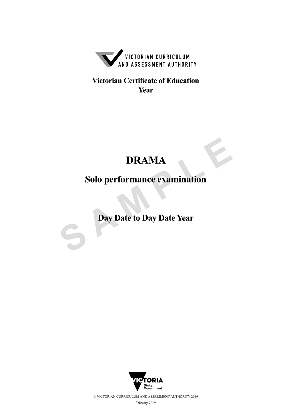 VCE Drama Solo Performance Examination