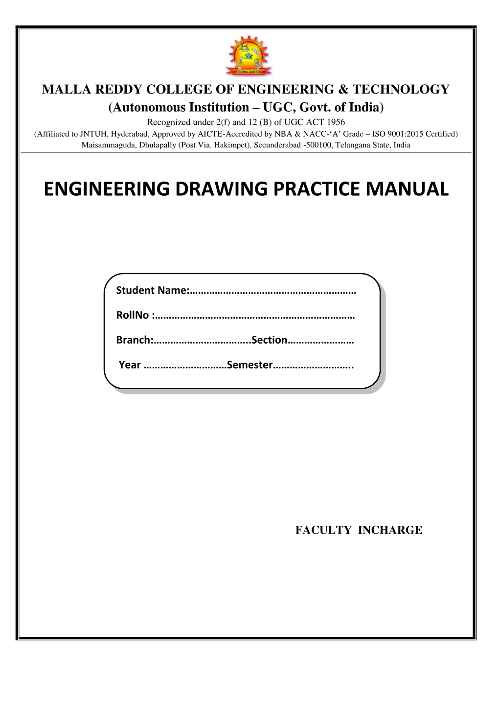 Engineering Drawing Practice Manual