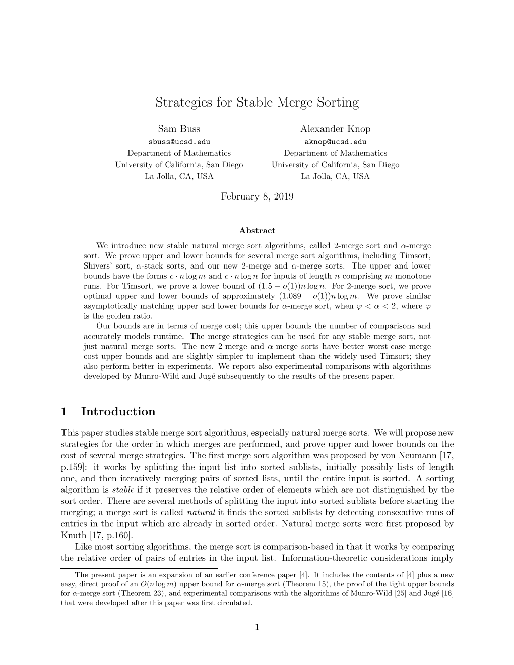 Strategies for Stable Merge Sorting